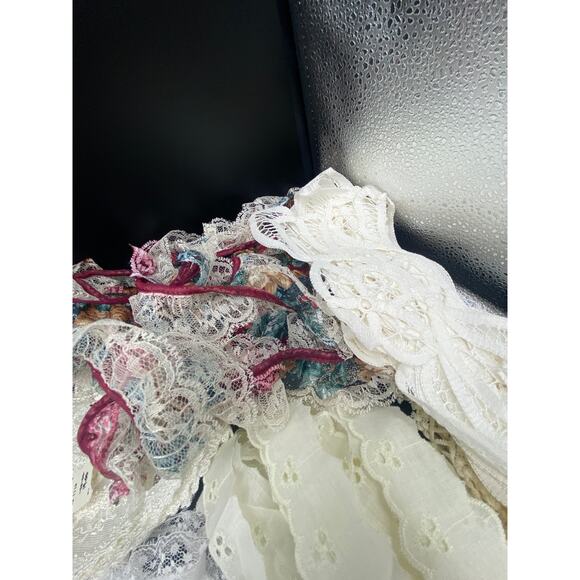 VTG Lace lot 46+ Yards Ruffled edging crochet bridal Nordstrom white color sew - Picture 4 of 14